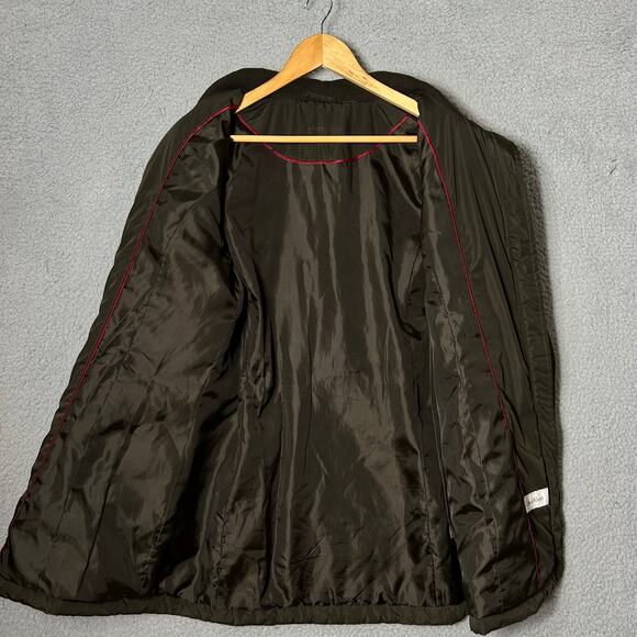 Calvin Klein Coat Womens M/L Green Collared Quilted Pockets Jacket READ - Picture 8 of 12